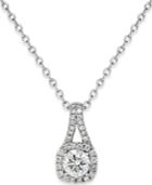 Diamond Halo Pendant Necklace (3/4 Ct. T.w.) In 14k White Gold