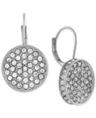 Vince Camuto Silver-tone Crystal Disc Drop Earrings