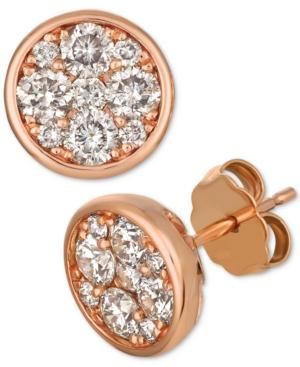 Le Vian Strawberry & Nude Diamond Cluster Stud Earrings (1 Ct T.w.)