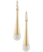 Trina Turk Gold-tone Imitation Pearl Drop Earrings