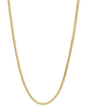 "14k Gold Necklace, 16"" Diamond Cut Wheat Chain"