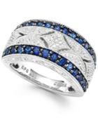 Sapphire (1 Ct. T.w.) And Diamond (1/10 Ct. T.w.) Ring In Sterling Silver