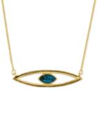Rachel Rachel Roy Gold-tone Blue Crystal Evil-eye Pendant Necklace