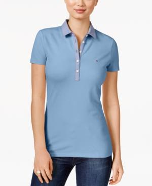 Tommy Hilfiger Chambray-trim Polo Top, Only At Macy's