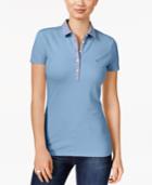Tommy Hilfiger Chambray-trim Polo Top, Only At Macy's