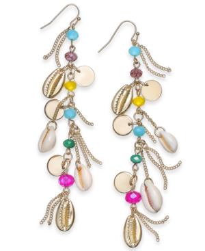 I.n.c. Gold-tone Bead & Charm Linear Drop Earrings, Created For Macy's