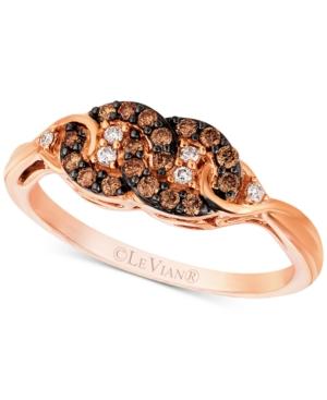 Le Vian Chocolatier Diamond Interlocking Ring (1/4 Ct. T.w.) In 14k Rose Gold
