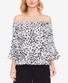 Vince Camuto Printed Off-the-shoulder Blouse