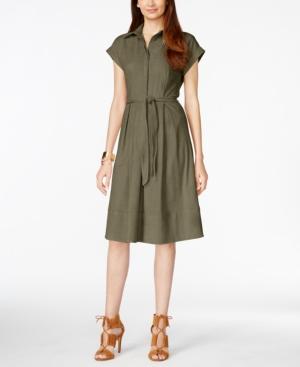 Vakko For Inc International Concepts Faux-suede Shirt Dress, Only At Macy's