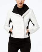 Inc International Concepts Faux-leather Colorblocked Moto Jacket, Only At Macy's