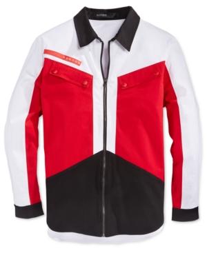 Hudson Nyc Men's Pyramid Colorblocked Full-zip Long-sleeve Shirt