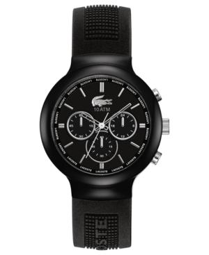 Lacoste L!ve Watch, Men's Chronograph Borneo Black Silicone Strap 44mm 2010651