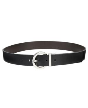Calvin Klein Reversible Plus-size Round-buckle Belt, Created For Macy's