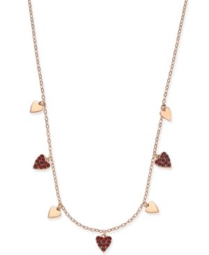 Danori Rose Gold-tone Pave Heart Collar Necklace, Created For Macy's