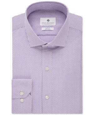 Ryan Seacrest Distinction Men's Slim-fit Non-iron Purple Broken Stripe Dress Shirt