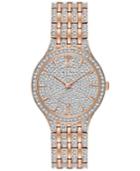 Bulova Women's Crystal Accented Rose Gold-tone Stainless Steel Bracelet Watch 32mm 98l235