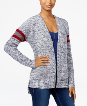 Hippie Rose Juniors' Striped High-low Cardigan