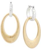 Lucky Brand Two-tone Interlocking Hoop Drop Earrings