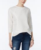 Tommy Hilfiger Eyelet Contrast Raglan Sweater, Only At Macy's