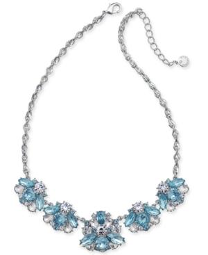 Charter Club Silver-tone Blue & Clear Crystal Statement Necklace, Only At Macy's