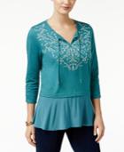 Style & Co. Flounce-hem Peasant Top, Only At Macy's