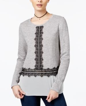 Maison Jules Lace-trim Contrast Top, Only At Macy's