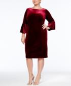 Calvin Klein Plus Size Velvet Bell-sleeve Dress