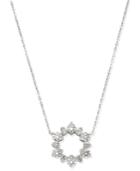 Danori Silver-tone Open Crystal Pendant Necklace