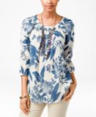 American Living Floral-print Peasant Blouse, Only At Macy's