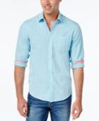 Weatherproof Men's Solid Texture Long-sleeve Shirt, Contrast Cuffs