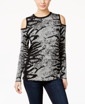 Calvin Klein Jeans Patterned Cold-shoulder Sweater