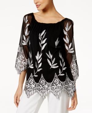 Alfani Embroidered Off-the-shoulder Top, Only At Macy's