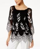 Alfani Embroidered Off-the-shoulder Top, Only At Macy's
