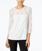 Cable & Gauge Lace & Knit Peasant Top