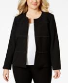 Kasper Plus Size Embellished-stripe Jacket