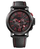 Hugo Boss Watch, Men's Chronograph Black Perforated Rubber Strap 1512597