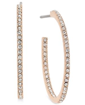 Danori Rose Gold-tone Pave Hoop Earrings
