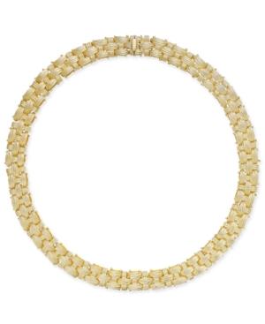 Textured Woven Necklace In 14k Gold-plated Sterling Silver