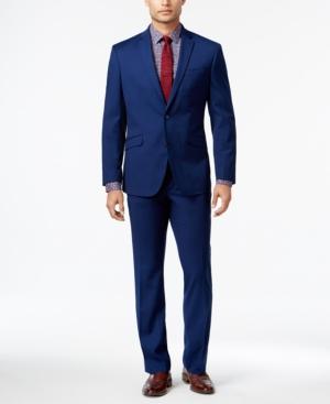 Kenneth Cole Reaction Men's Slim-fit Bright Blue Mini-check Suit