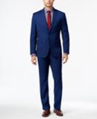 Kenneth Cole Reaction Men's Slim-fit Bright Blue Mini-check Suit