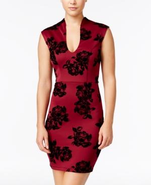 Trixxi Juniors' Flocked Floral Bodycon Dress