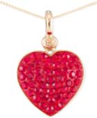 Sis By Simone I. Smith Crystal Heart Pendant Necklace In 18k Gold Over Silver