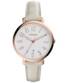 Fossil Women's Jacqueline White Leather Strap Watch 36mm Es3943