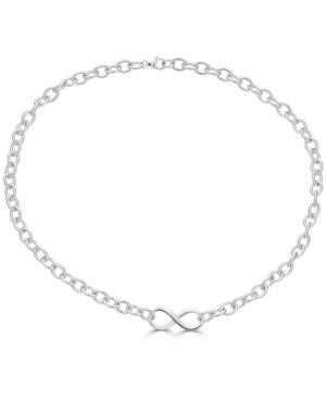 Infinity 18 Collar Necklace In Sterling Silver