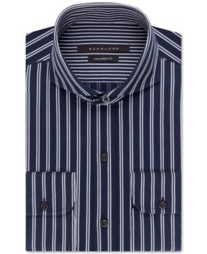 Sean John Classic-fit Midnight Blue Stripe Dress Shirt