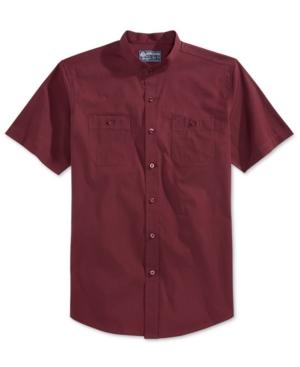 American Rag Men's Joseph Solid Band-collar Short-sleeve Shirt, Only At Macy's