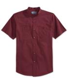 American Rag Men's Joseph Solid Band-collar Short-sleeve Shirt, Only At Macy's