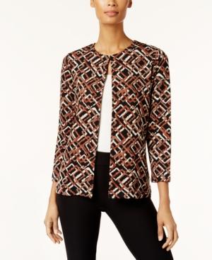 Alfred Dunner Jacquard Flyaway Blazer