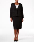 Tahari Asl Plus Size Ponte Turnlock-closure Skirt Suit