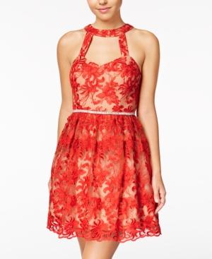 Say Yes To The Dress Juniors' Embroidered Fit & Flare Dress, A Macy's Exclusive Style